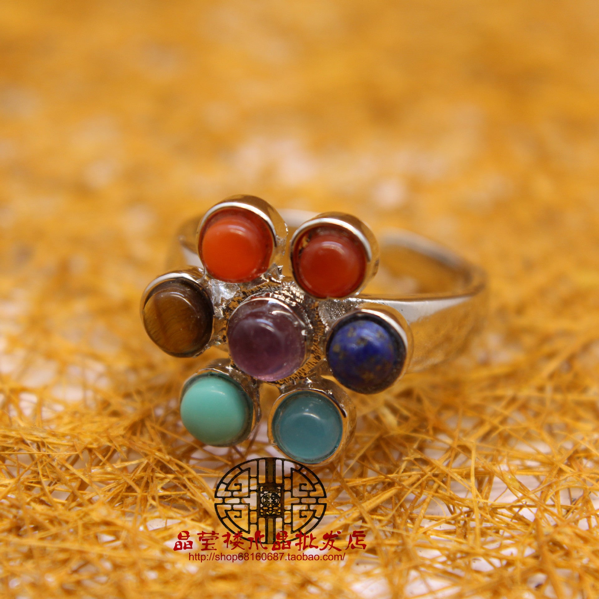 Wholesale Crystal Ethnic Style Ring Lapis Lazuli Ring