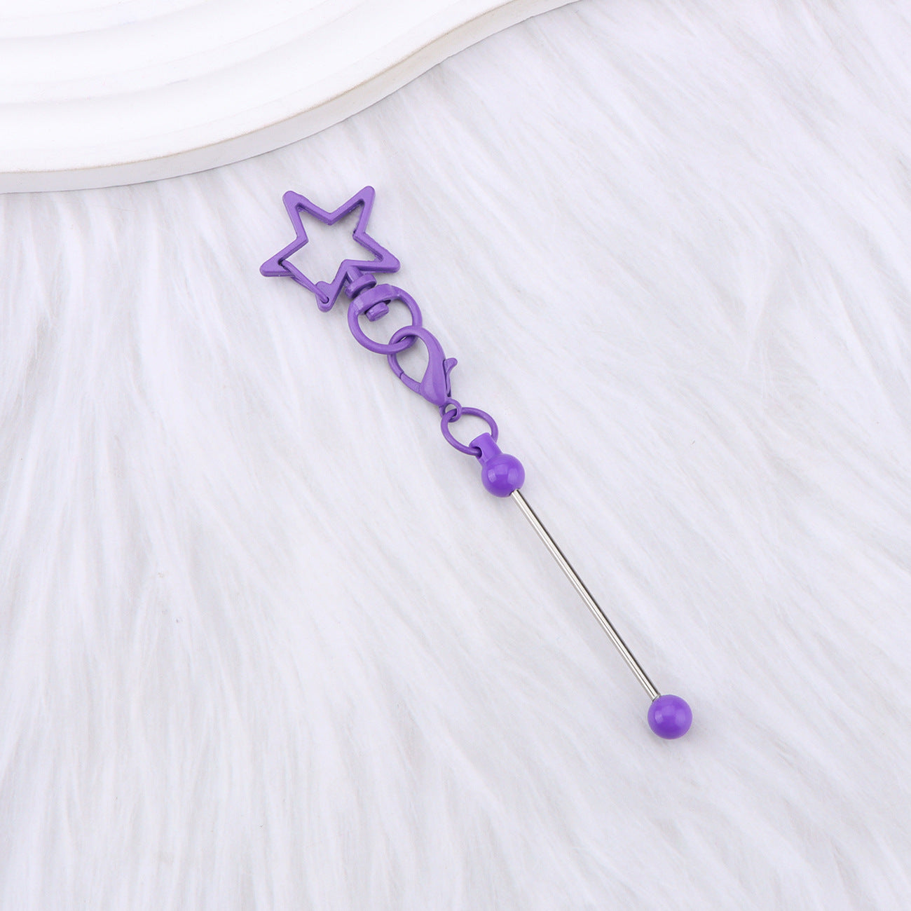 Wholesale Creative DIY  Five-Pointed Beadable  Keychain