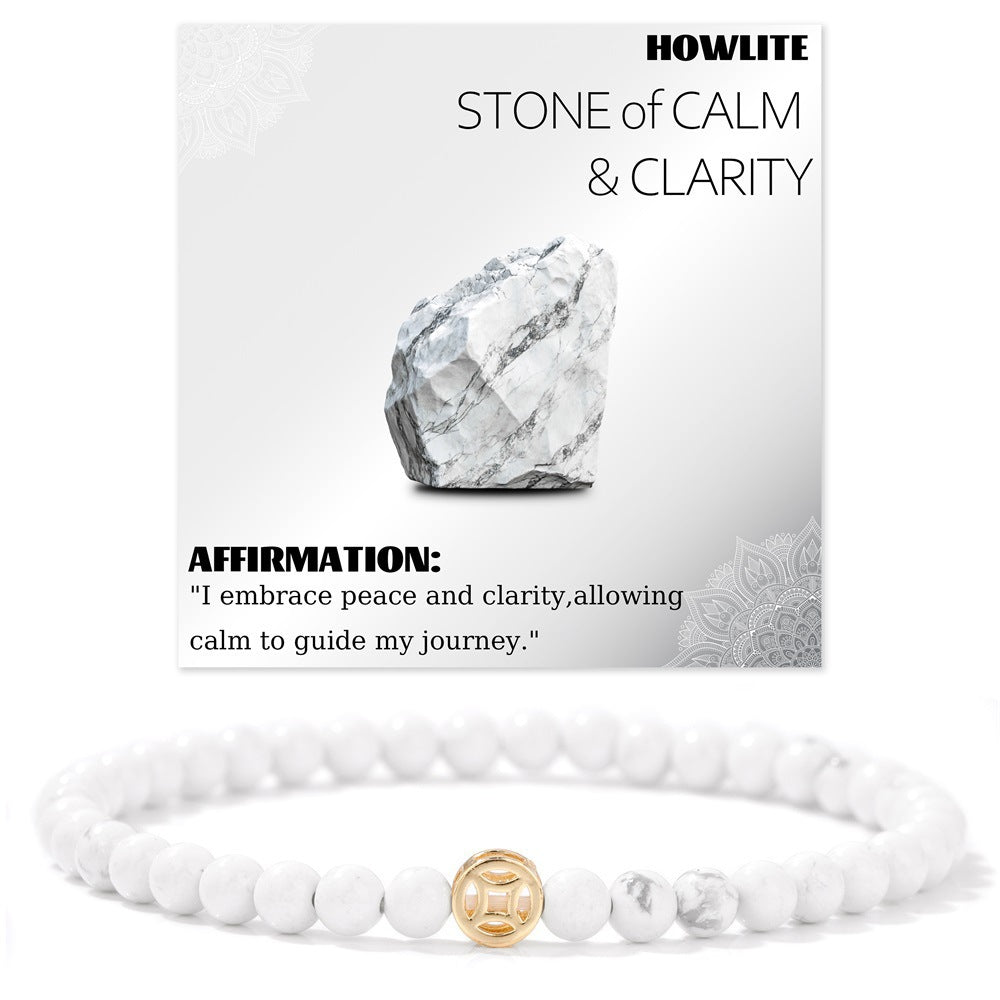 Wholesale Natural Crystal Bracelet 4mm Handmade Beaded Copper Bracelet