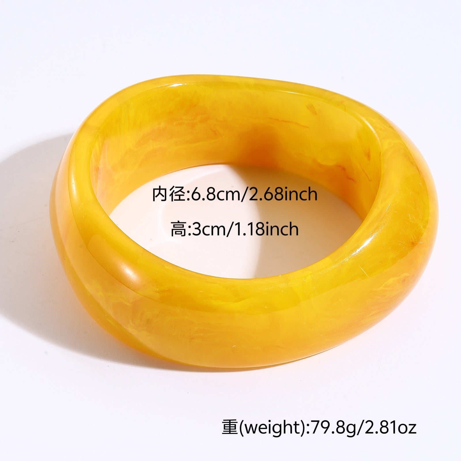 Wholesale Wide Oval Translucent Resin Bracelet Retro Style Jewelry Accessory for Everyday Wear