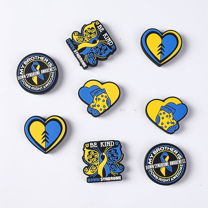 Wholesale 20pcs Heart Shape Cartoon Butterfly Silicone Focal Beads ACC-BDS-RongFa033