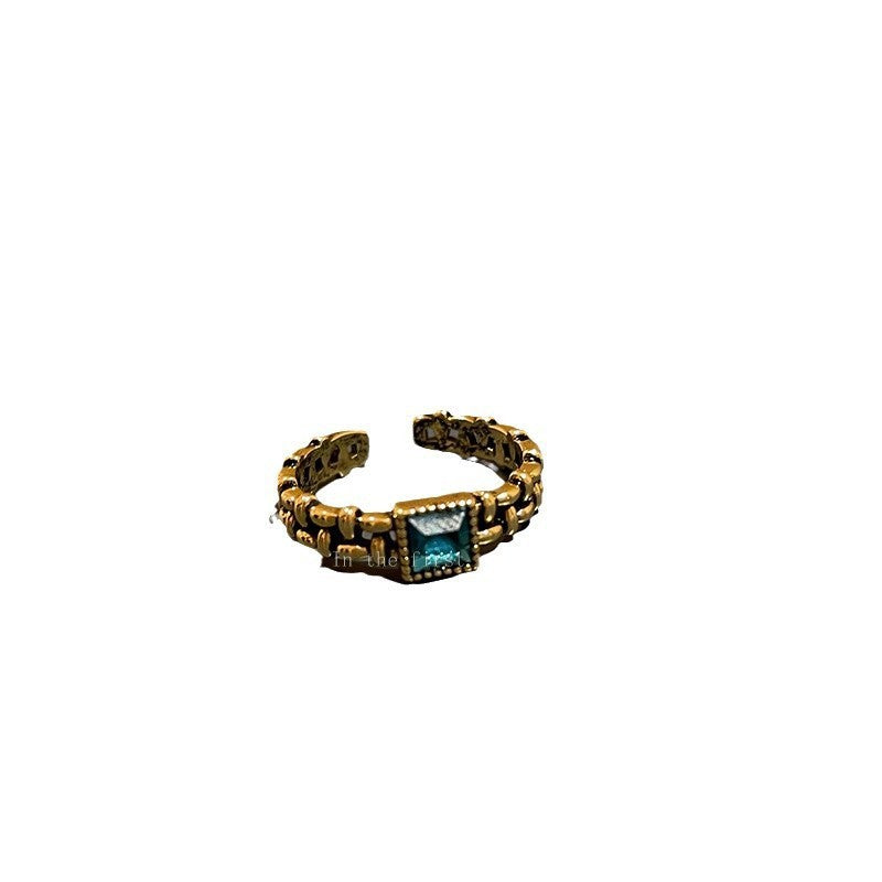 Wholesale  Retro Turquoise Open Ring Adjustable Versatile Ring
