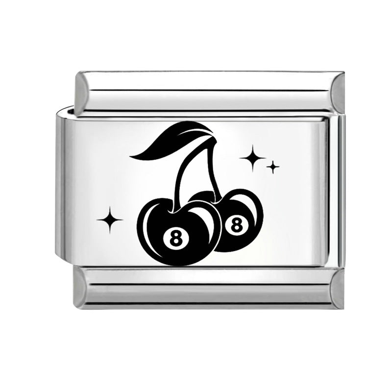 Wholesale  Italian Charm Bracelet 9mm DIY Splicing Removable Strawberry Cherry Stainless Steel Composable Bracelet