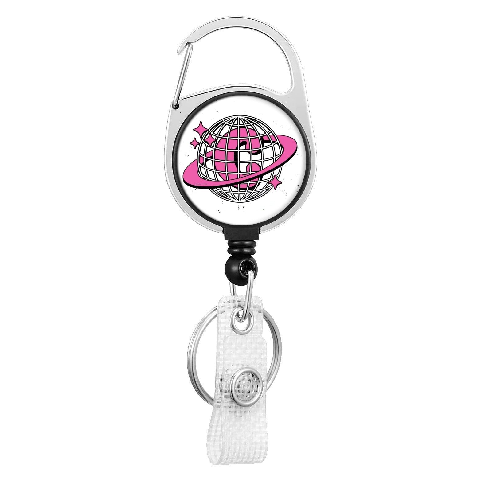 Wholesale Floral Alloy  Retractable Rotating Badge Keychain
