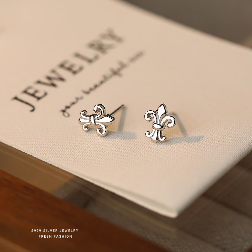 Wholesale  Flower S999 Sterling Silver All-match Light Luxury Earrings