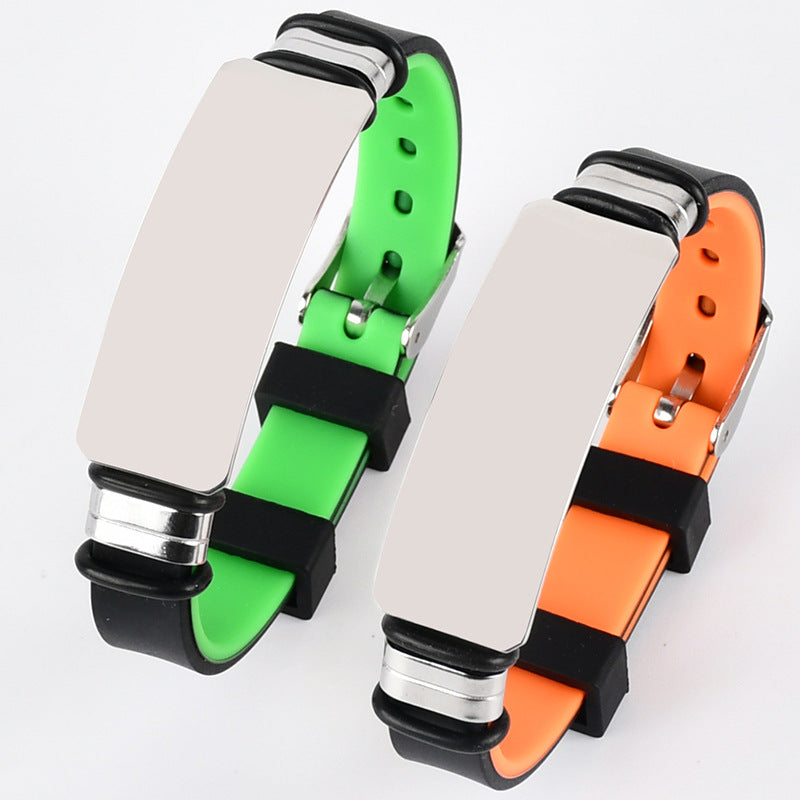 Wholesale  vintage silicone stainless steel men' s bracelet