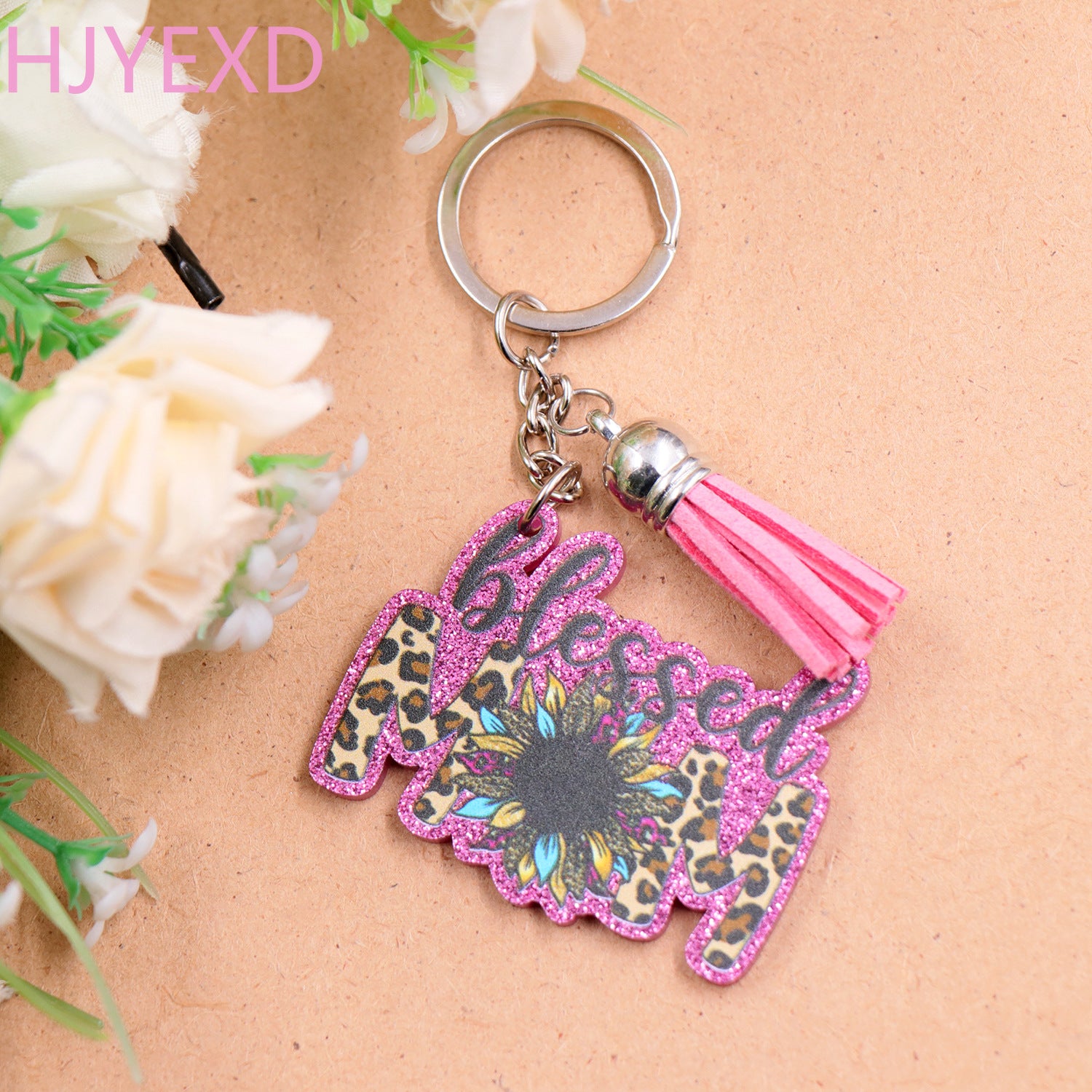 Wholesale MOM Mother's Day Gift Sunflower Acrylic Keychain Creative Keychain ACC-KC-XiaoYan001