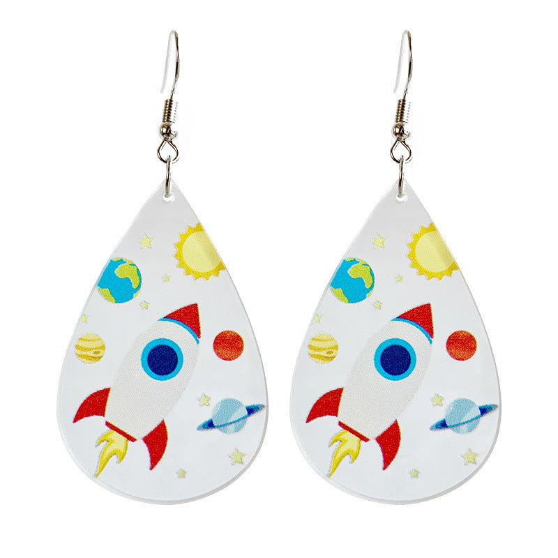 Wholesale 2 pairs/pack Acrylic earrings microscope teardrop-shaped earrings
