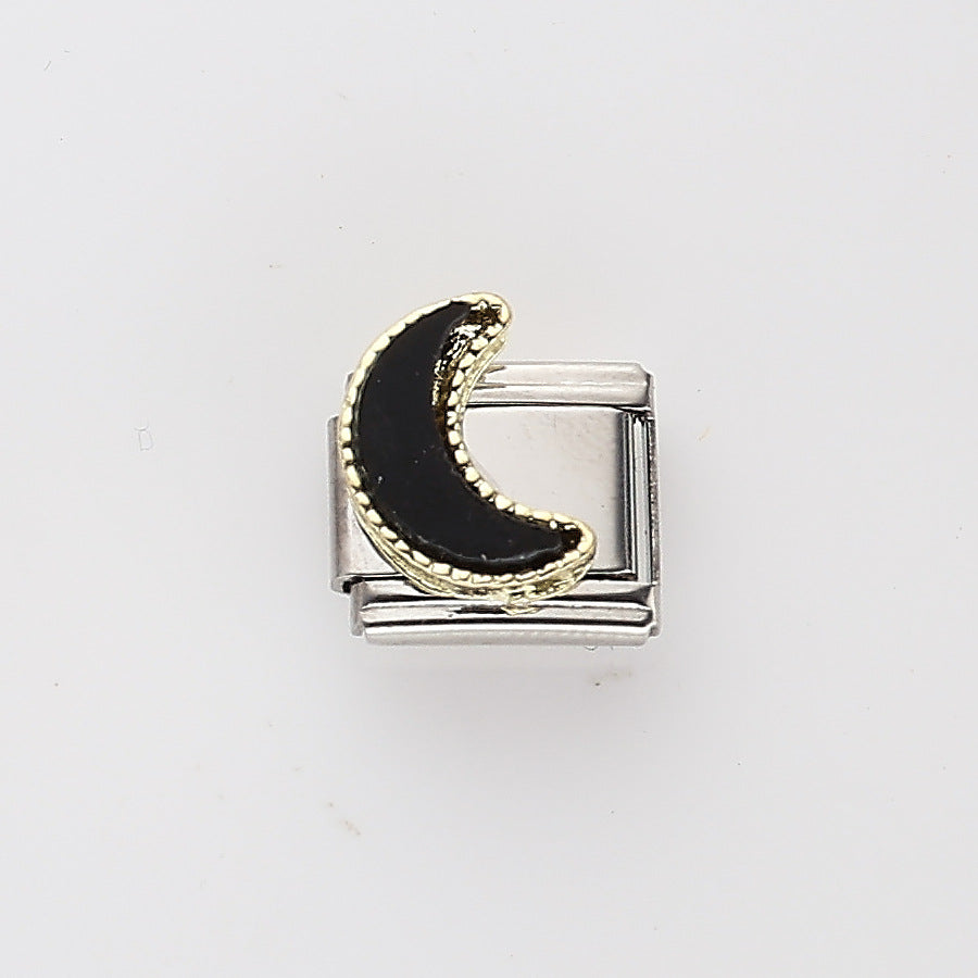 Wholesale 10pcs Italian Charm Bracelet 9mm DIY Splicing Colorful Stars and Moon Series Stainless Steel Composable Bracelet