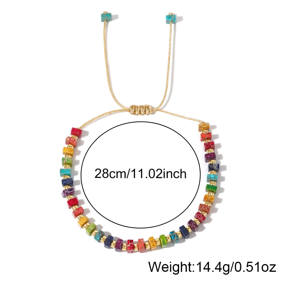 Wholesale Retro Gold Beads Color Emperor Stone  Bracelet