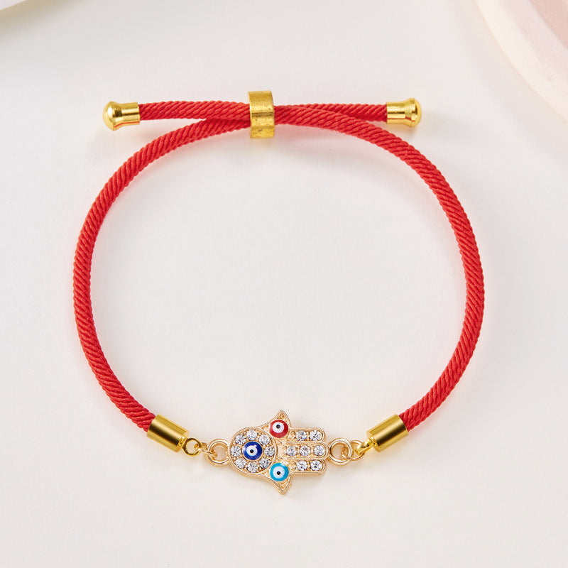 Wholesale Blue Demon Eye Alloy Adjustable Bracelet