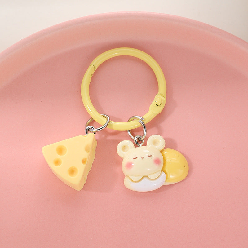 Wholesale Cartoon cute mouse pendant cheese keychain