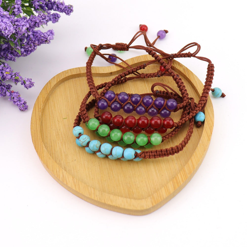 Wholesale Bohemian Handwoven Crystal Double Row Bracelet - Fashion Accessory for Everyday Wear