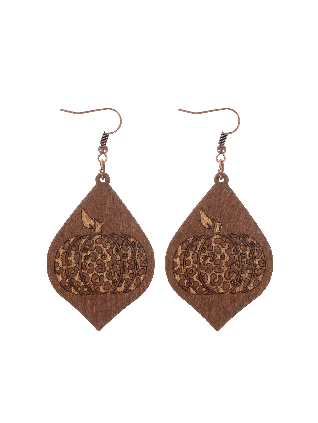 Wholesale Wood Flower Skull Pumpkin Earrings