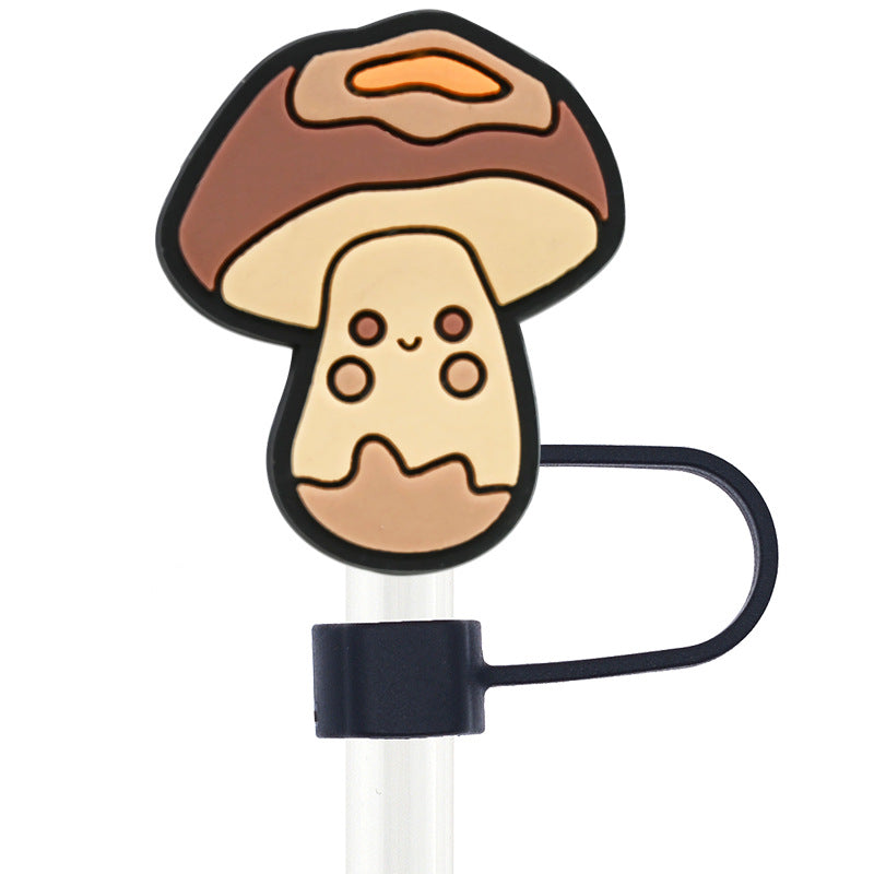 Wholesale Random 100pcs Thanksgiving 10mm PVC Soft Straw Tube Cap ACC-SCR-RYY103