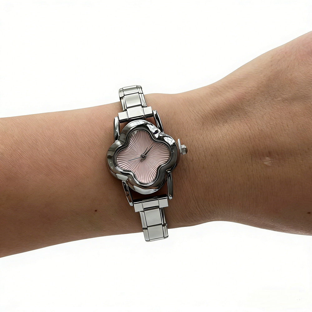 Wholesale Four-Leaf Clover Modular Women' s Watch with Detachable Steel Band,  DIY Fashion Accessory for Parties and Gifts