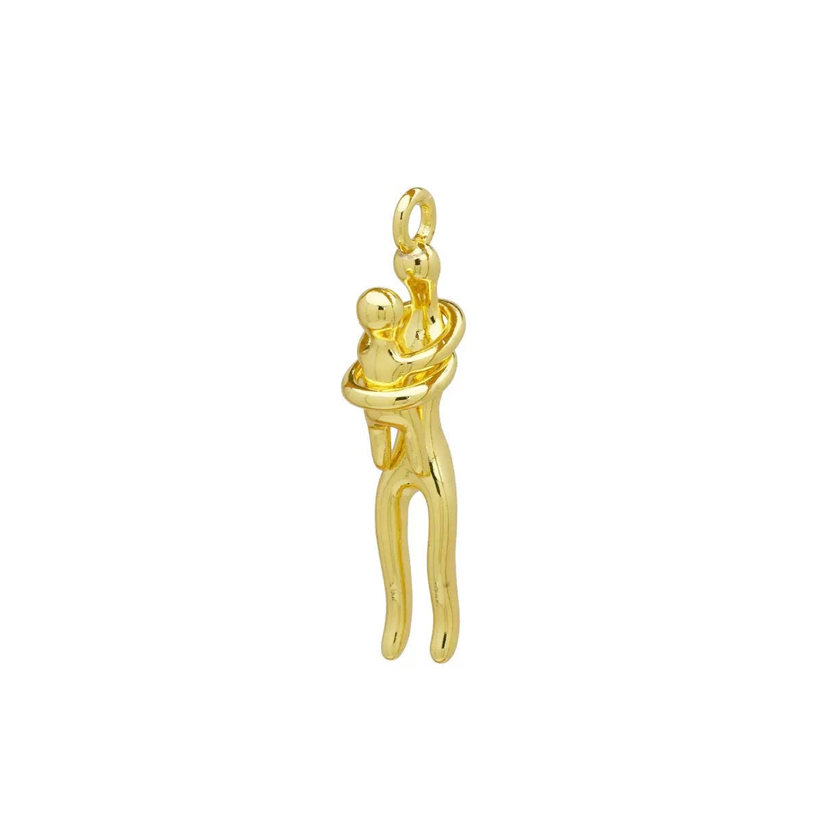 Wholesale Creative Couple Hugging Pendant Necklace Gold Plated Copper Fashion Accessory