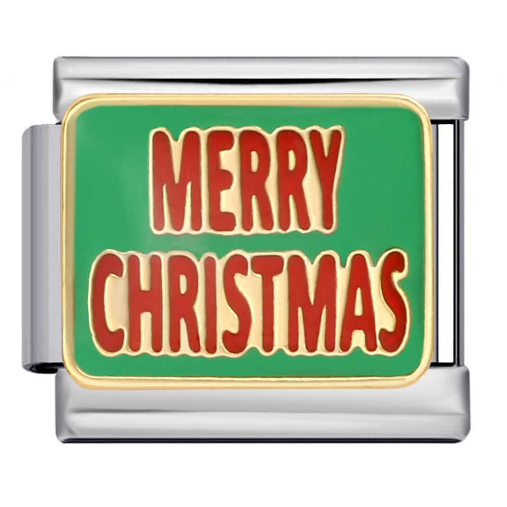 Wholesale Italian Charm Bracelet 9mm DIY Christmas-themed   Creative Stainless Steel Composable Bracelet