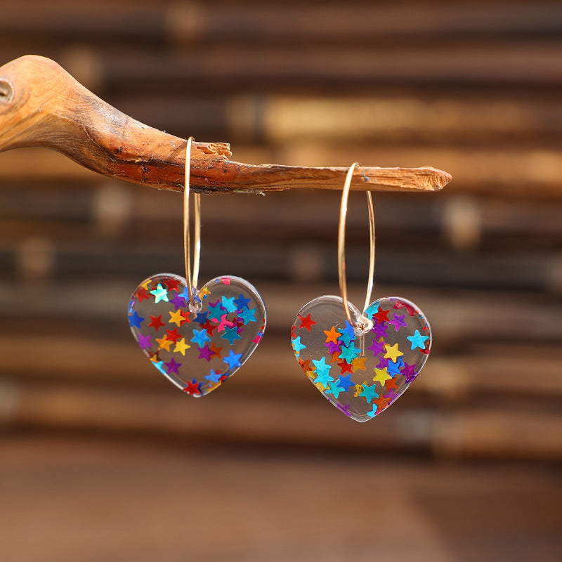 Wholesale Acrylic Transparent Heart Earrings,  Sweet Style,  Valentine' s Gift,  Jewelry Accessory