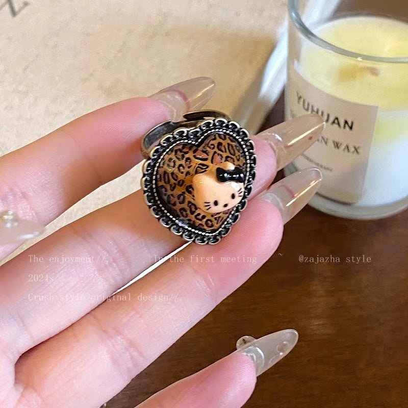 Wholesale Retro leopard print heart shape necklace