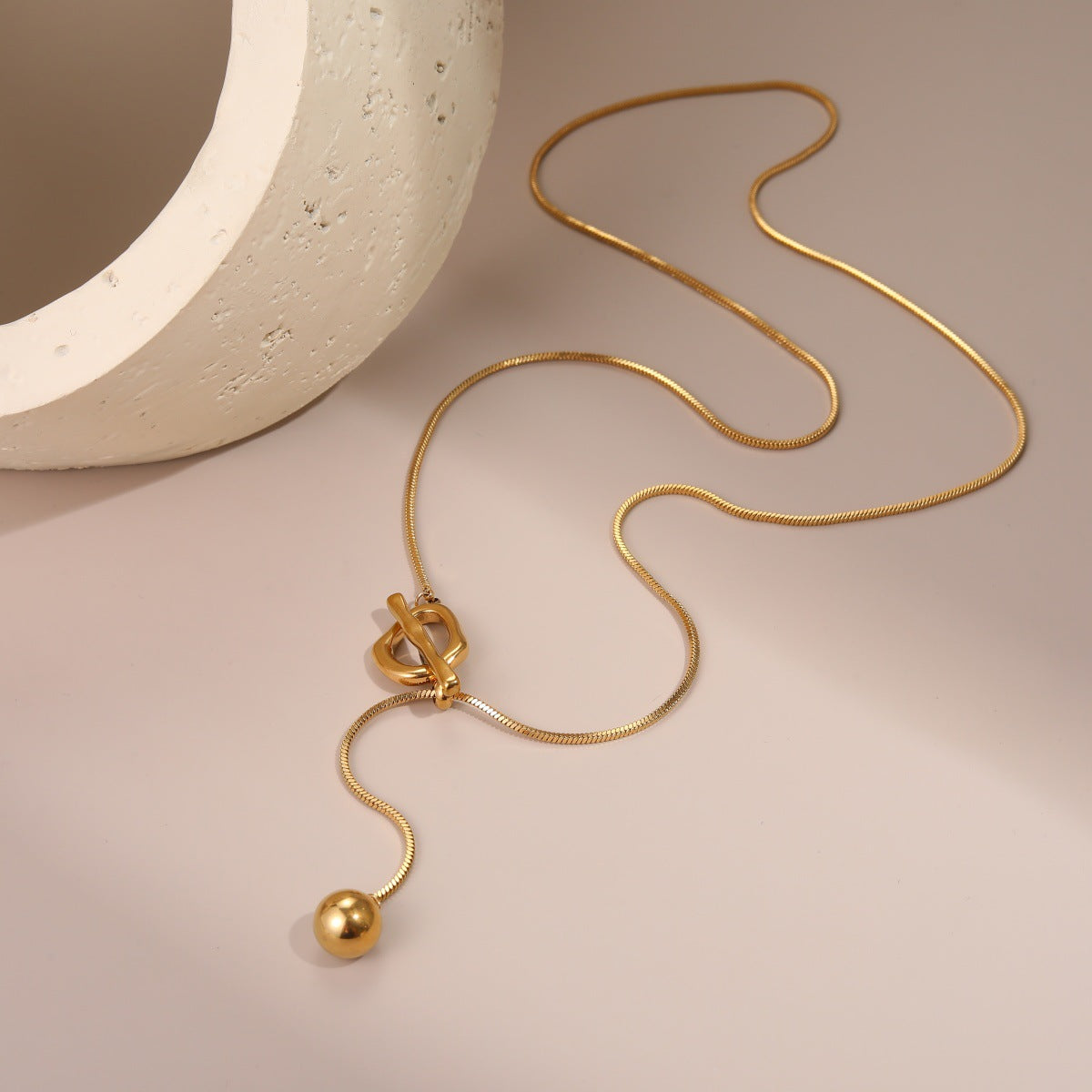 Wholesale Stainless steel long Y-chain design necklace