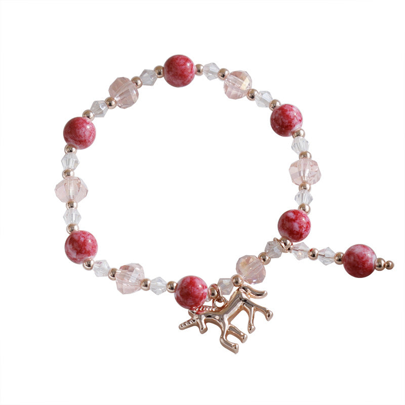 Wholesale  Rainbow Crystal Unicorn Bracelet