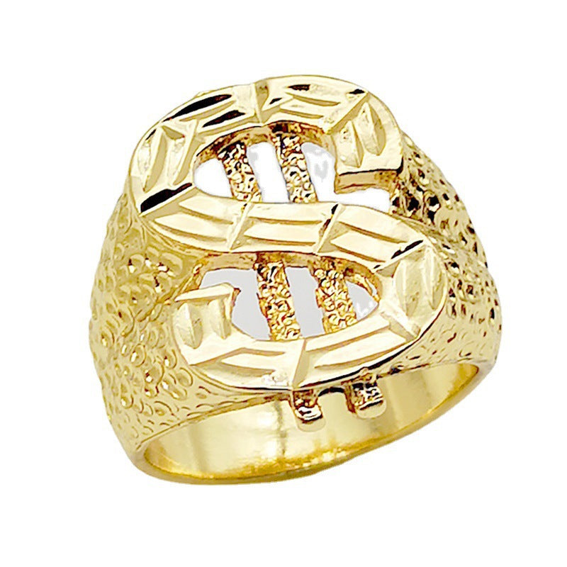 Wholesale 18k gold car flower men' s ring