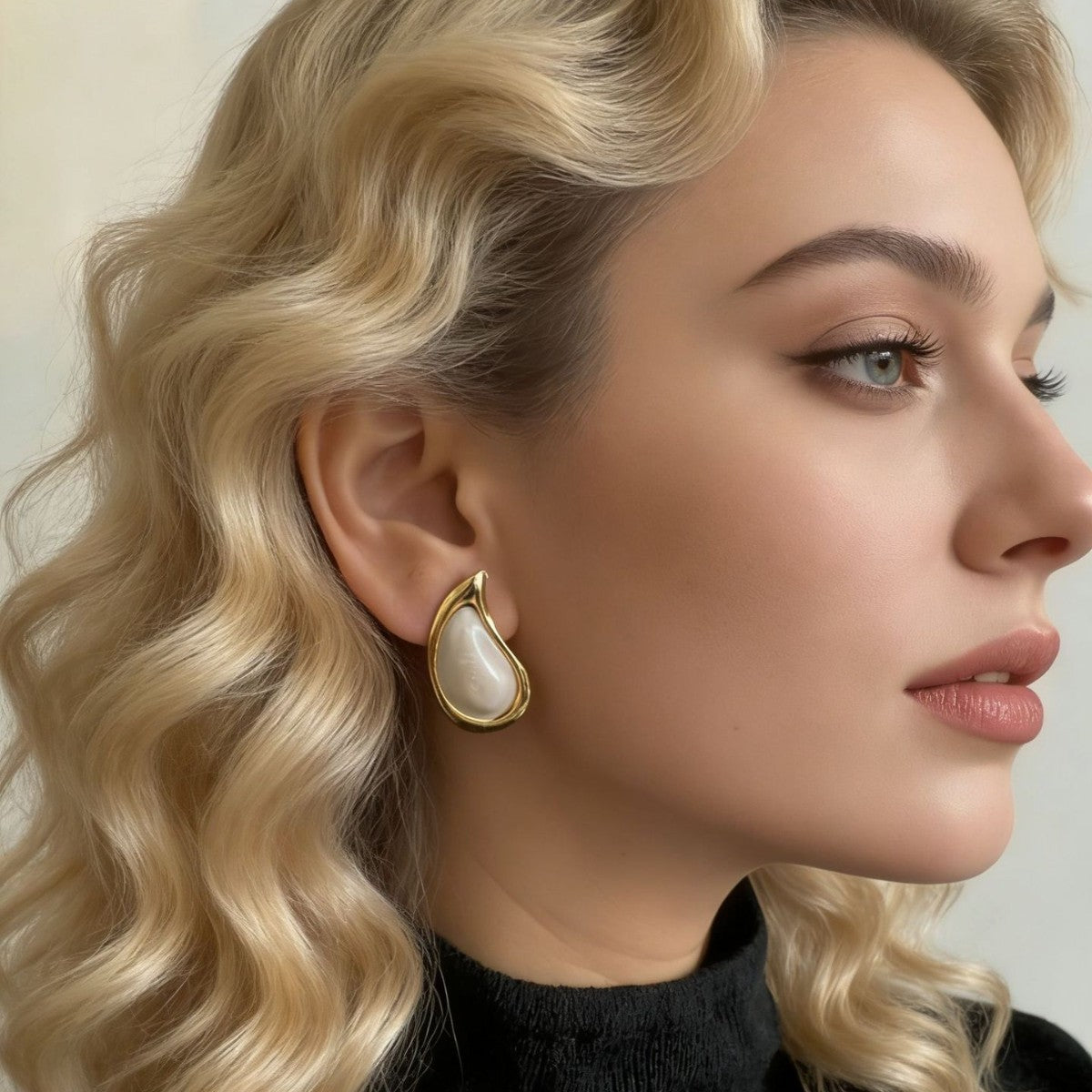 Wholesale Stainless Steel Teardrop Enamel Morandi Color Earrings