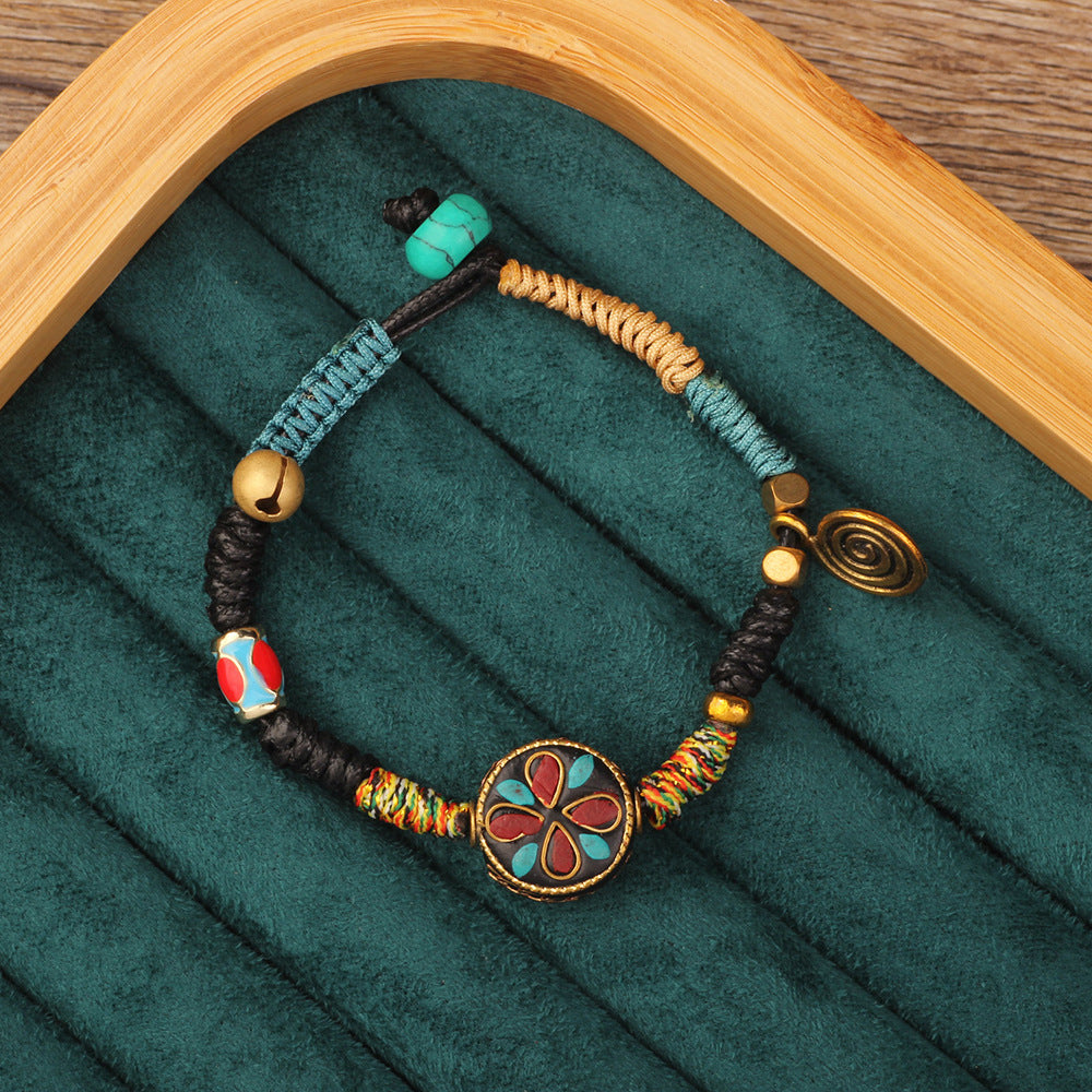 Wholesale Ethnic Retro Tibetan Hand-woven Turquoise Bracelet