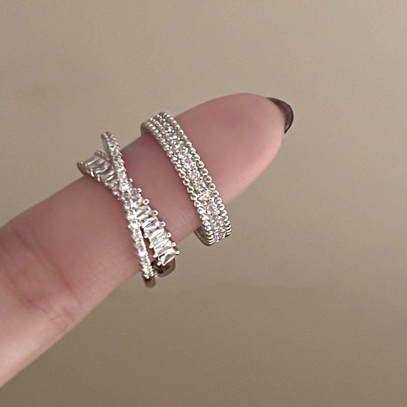 Wholesale  Cross Zircon Ring Open Ring