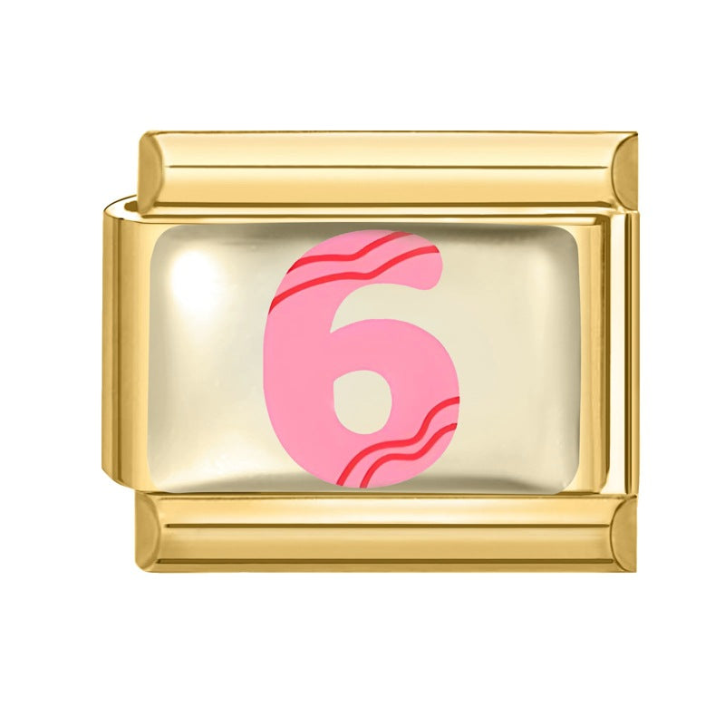 Wholesale 9mm Italian Charm Starter Bracelets DIY Digital Series Stainless Steel Composable Bracelet