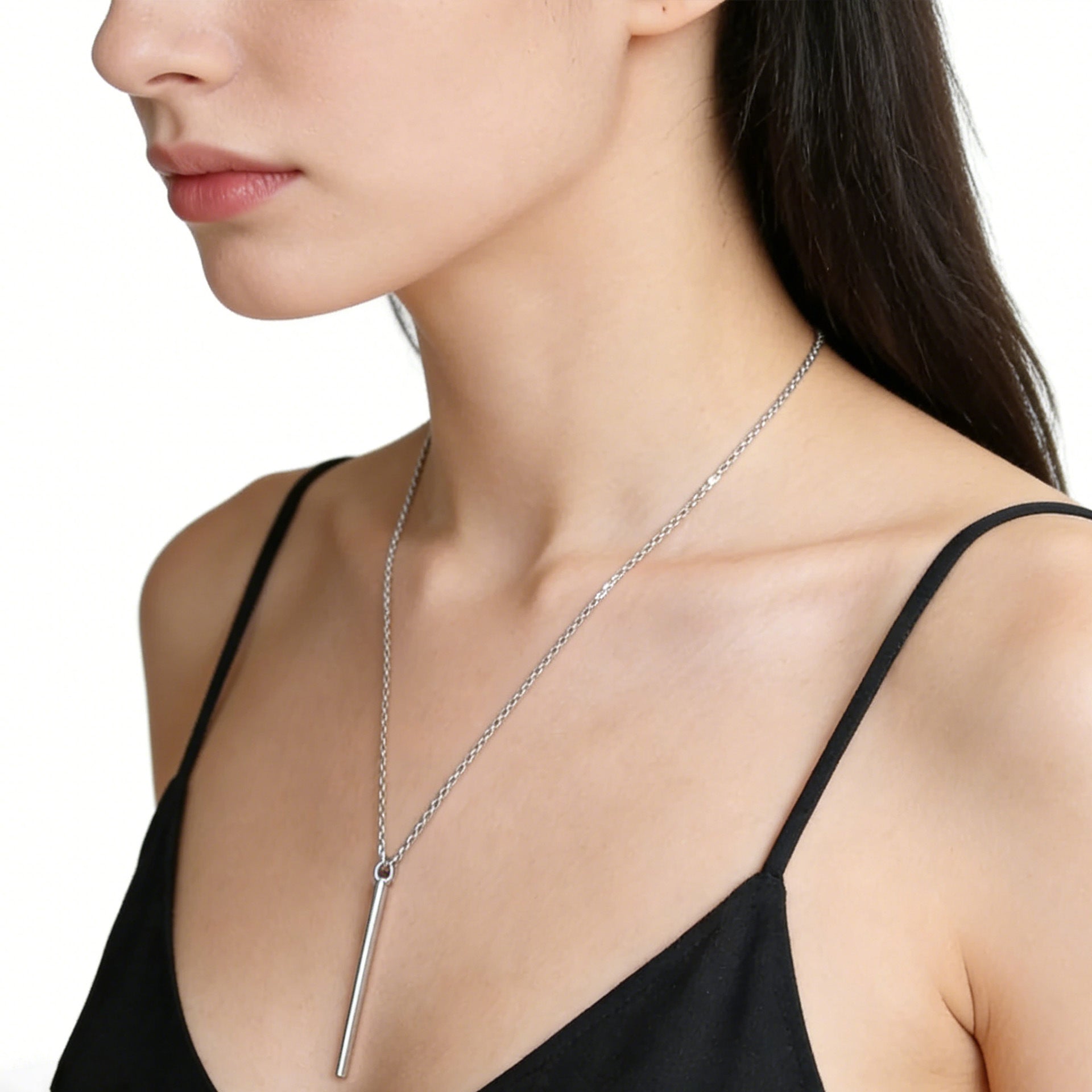 Wholesale Minimalist Bar Pendant Necklace Gold Alloy Electroplated Stylish Women S Clavicle Chain Fashion Accessory Boutique Resale