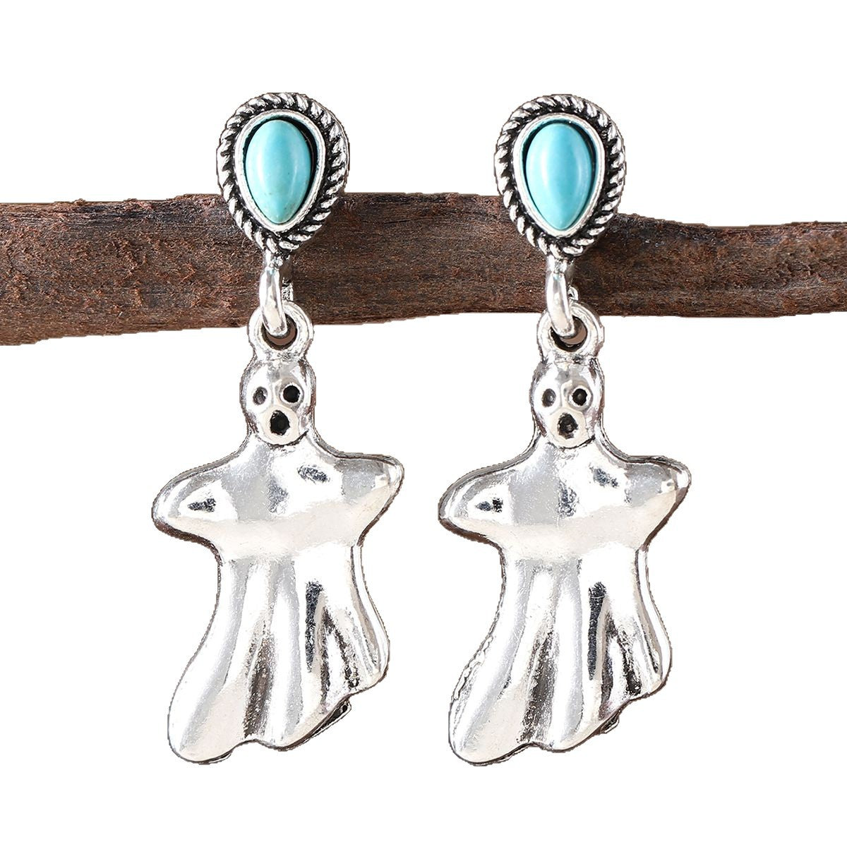Wholesale Zinc Alloy Electroplated Retro Western Geometric Pendant Earrings Fashion Accessory