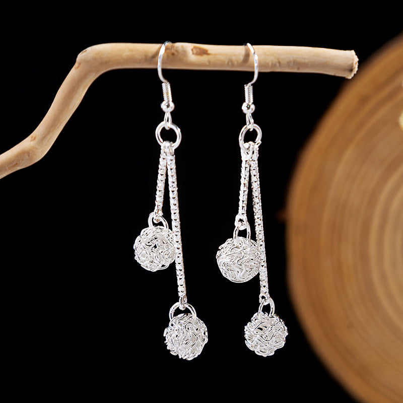 Wholesale Peacock Bell Tassel Hollow Leaf Earrings ACC-ES-MDD025