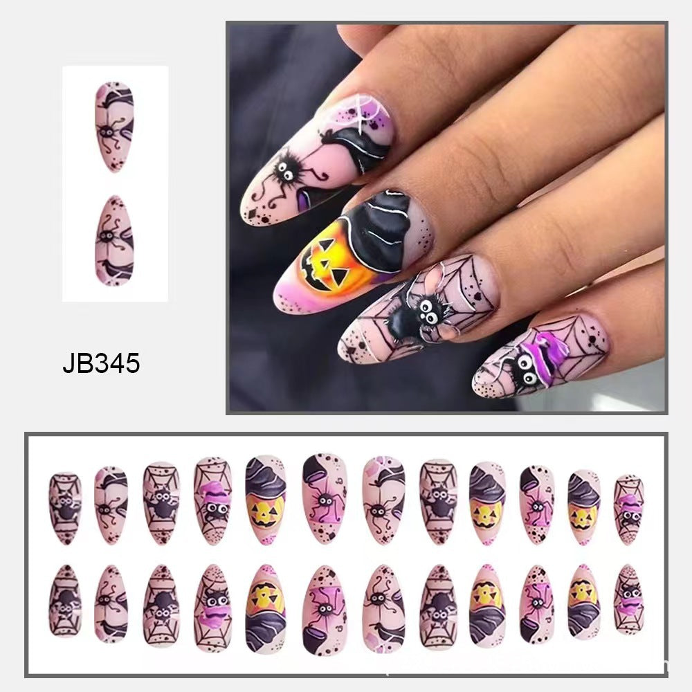 Wholesale 24 Pieces/box Halloween Press-on Nails Kits Nail Stickers ACC-NS-XingNai032