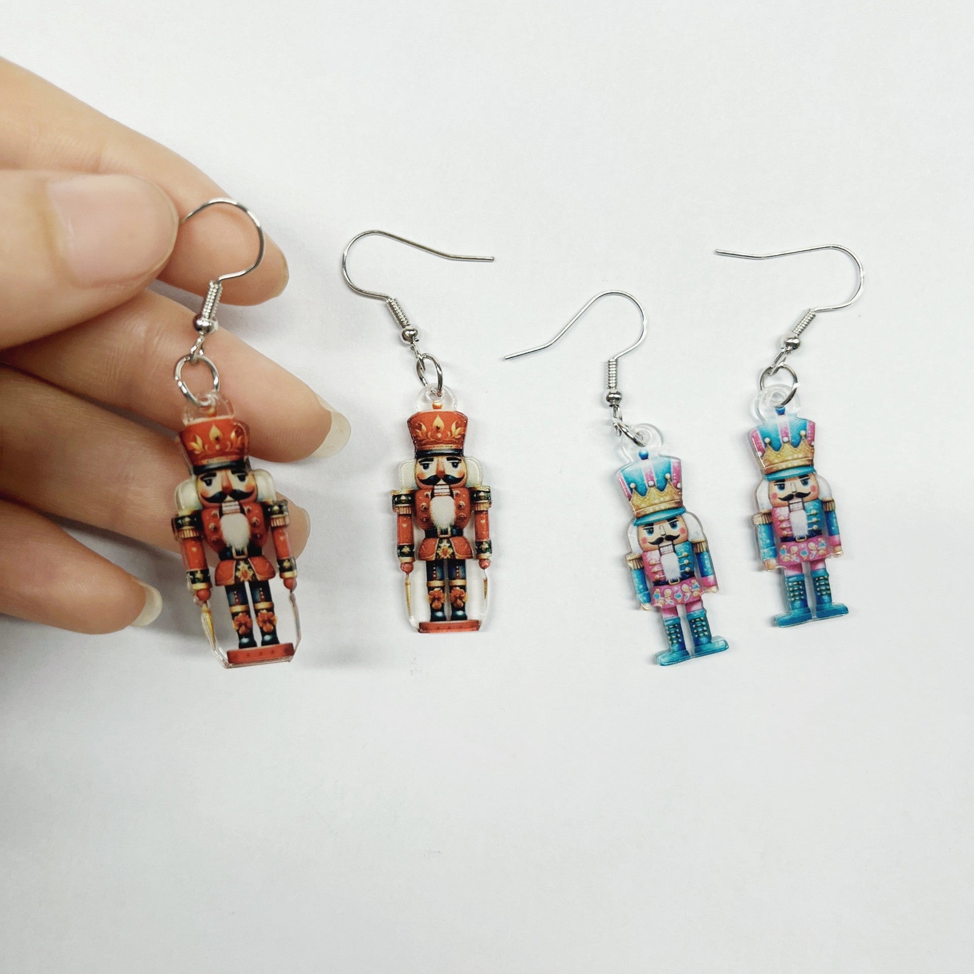 Wholesale Acrylic earrings small soldier flat 2D earrings