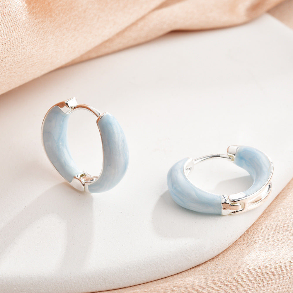Wholesale Colorful glaze drop circle earrings