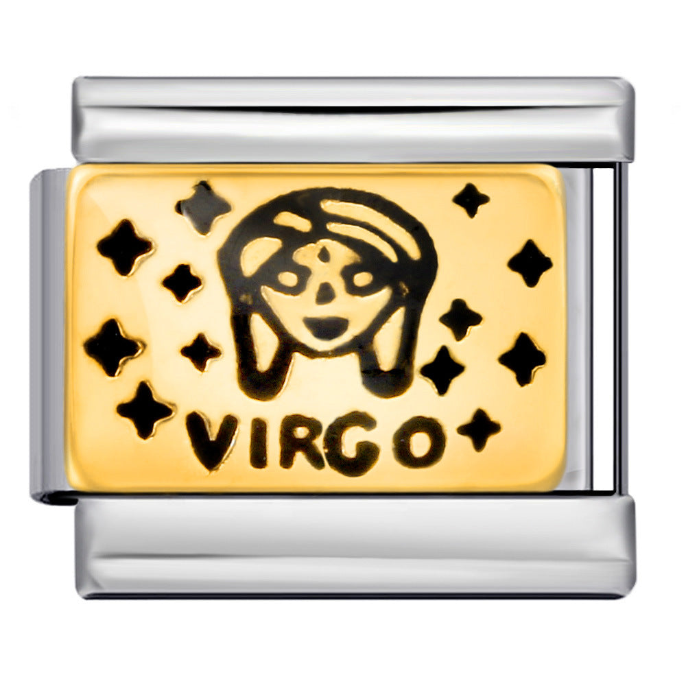 Wholesale Italian Charm Bracelet 9mm DIY Splicing Removable 12 Constellation Stainless Steel Composable Bracelet