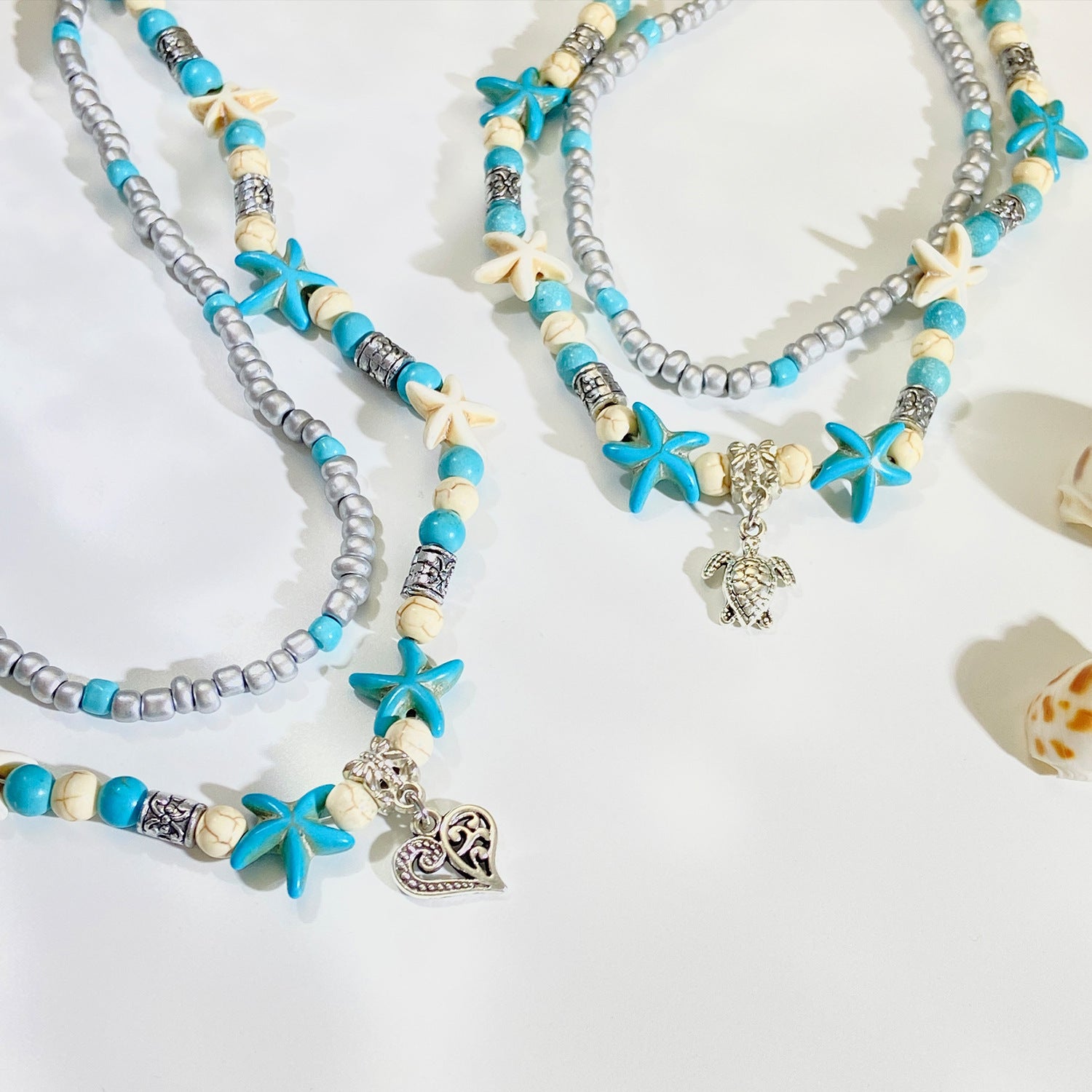 Wholesale  bohemian turtle pendant starfish necklace