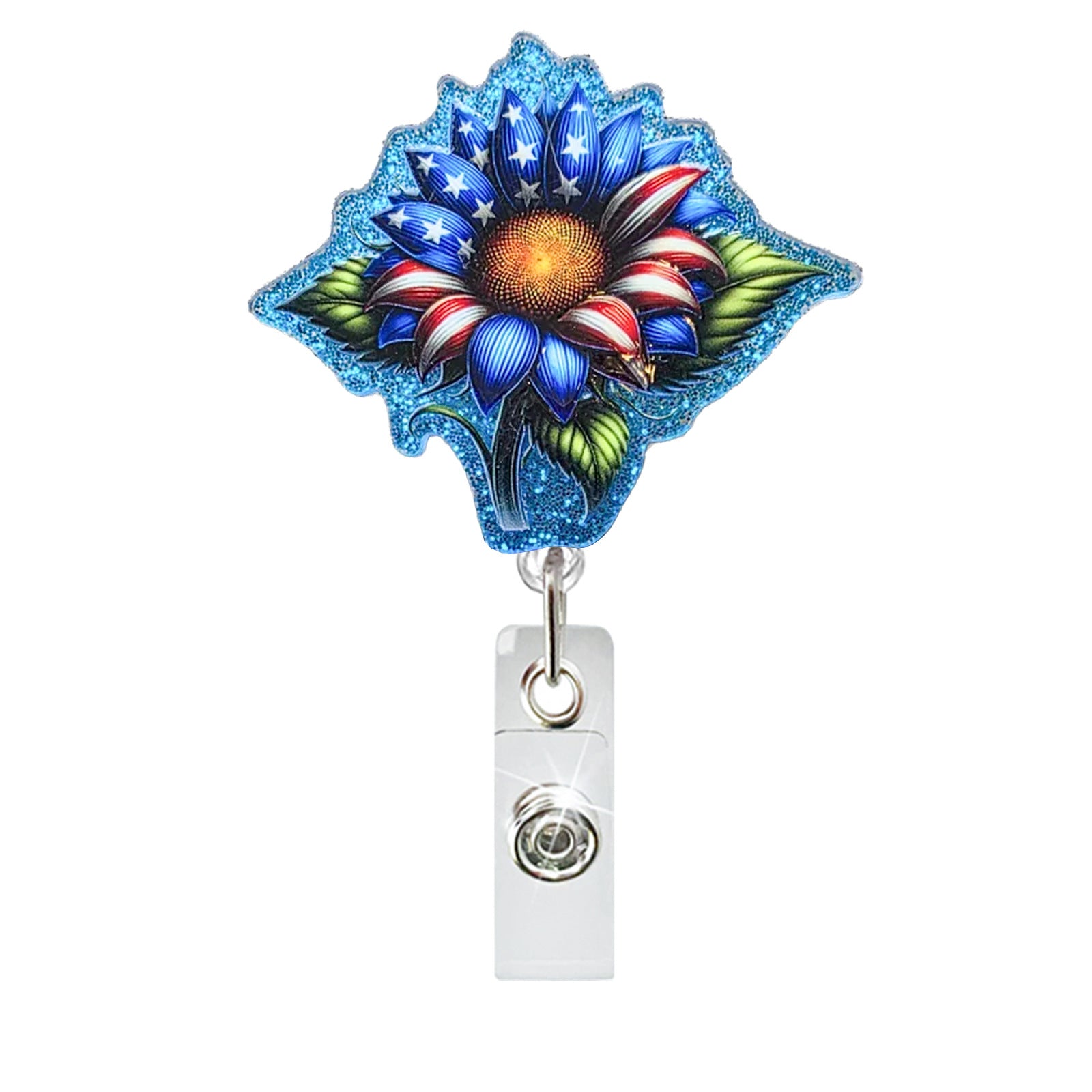 Wholesale Acrylic Retractable Badge Reel with US Flag Design - Fashion Accessory for Everyday Wear