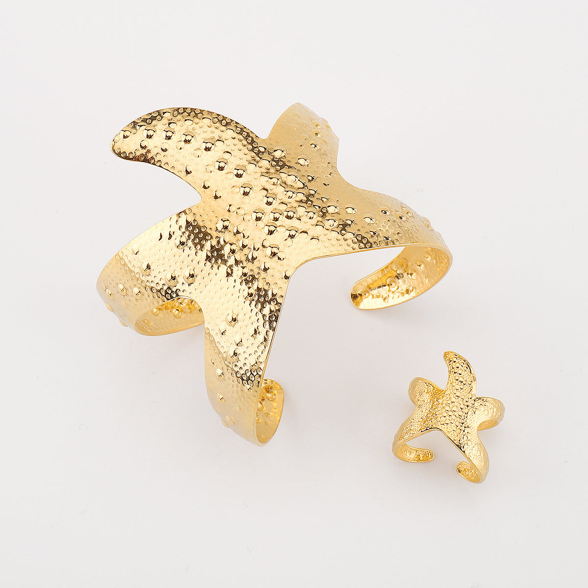 Wholesale Stainless Steel Open Starfish Ring Bracelet