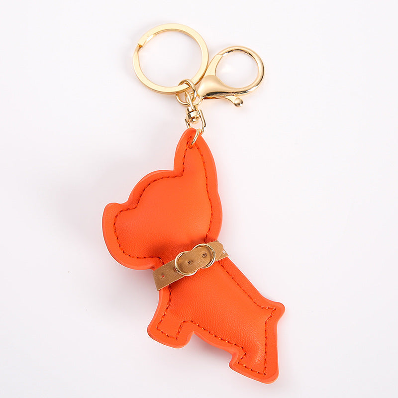 Wholesale Chic Black PU Leather Cartoon Dog Keychain Car Key Accessory Bag Charm Gift