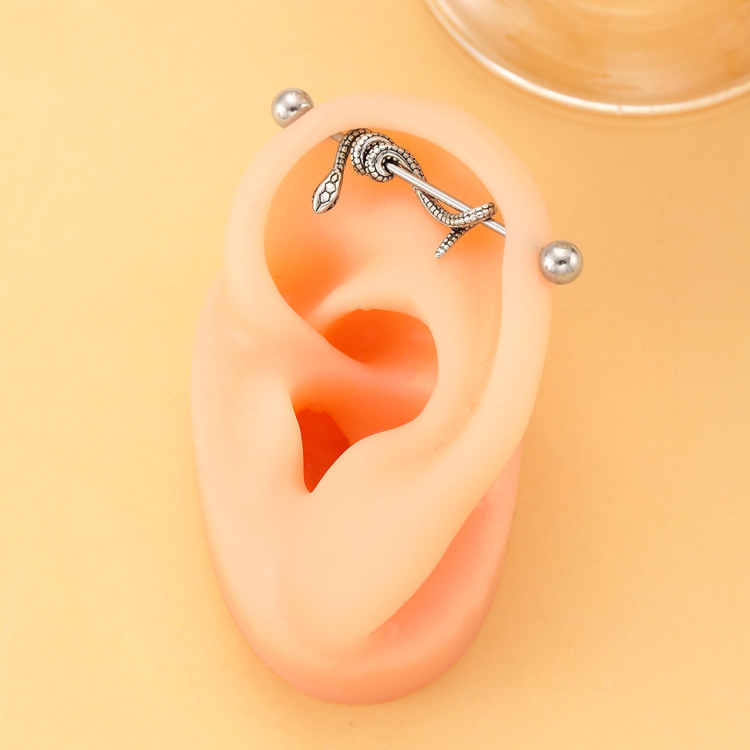 Wholesale Trendy Dark Snake Cross Earrings Metal Double Ear Piercing Jewelry Accessory for Cool Girls Boutique Resale