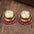 Wholesale  color painting oil three-layer round cake earrings