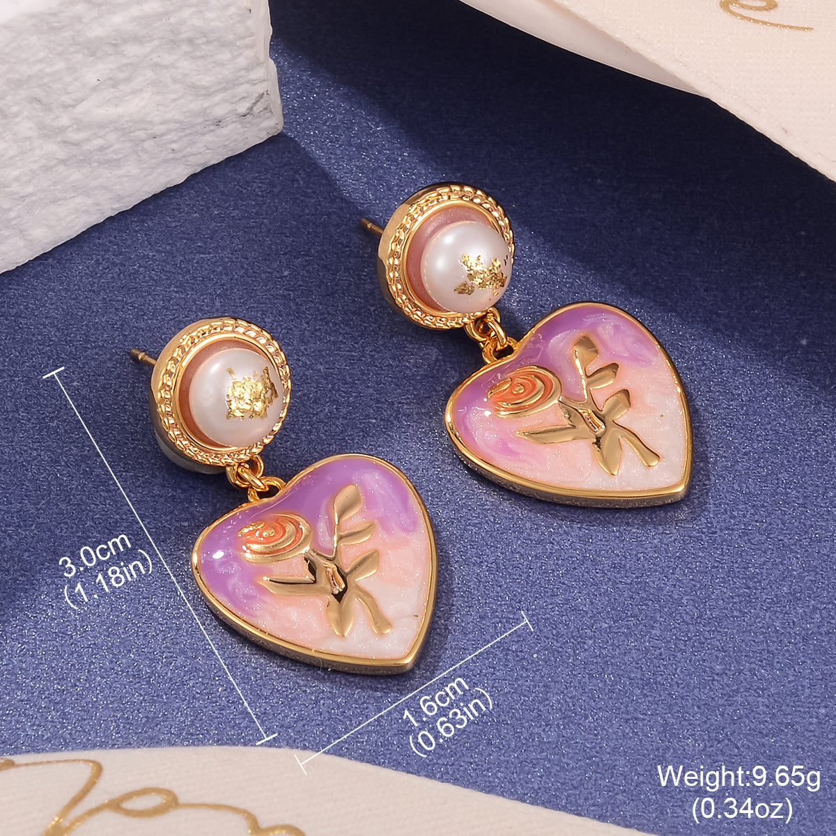 Wholesale Enameled Gradient Oil Drop Earrings