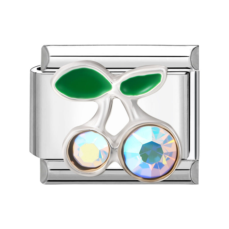 Wholesale Italian Charm Bracelet 9mm DIY Splicing Butterfly Patch Stainless Steel Composable Bracelet