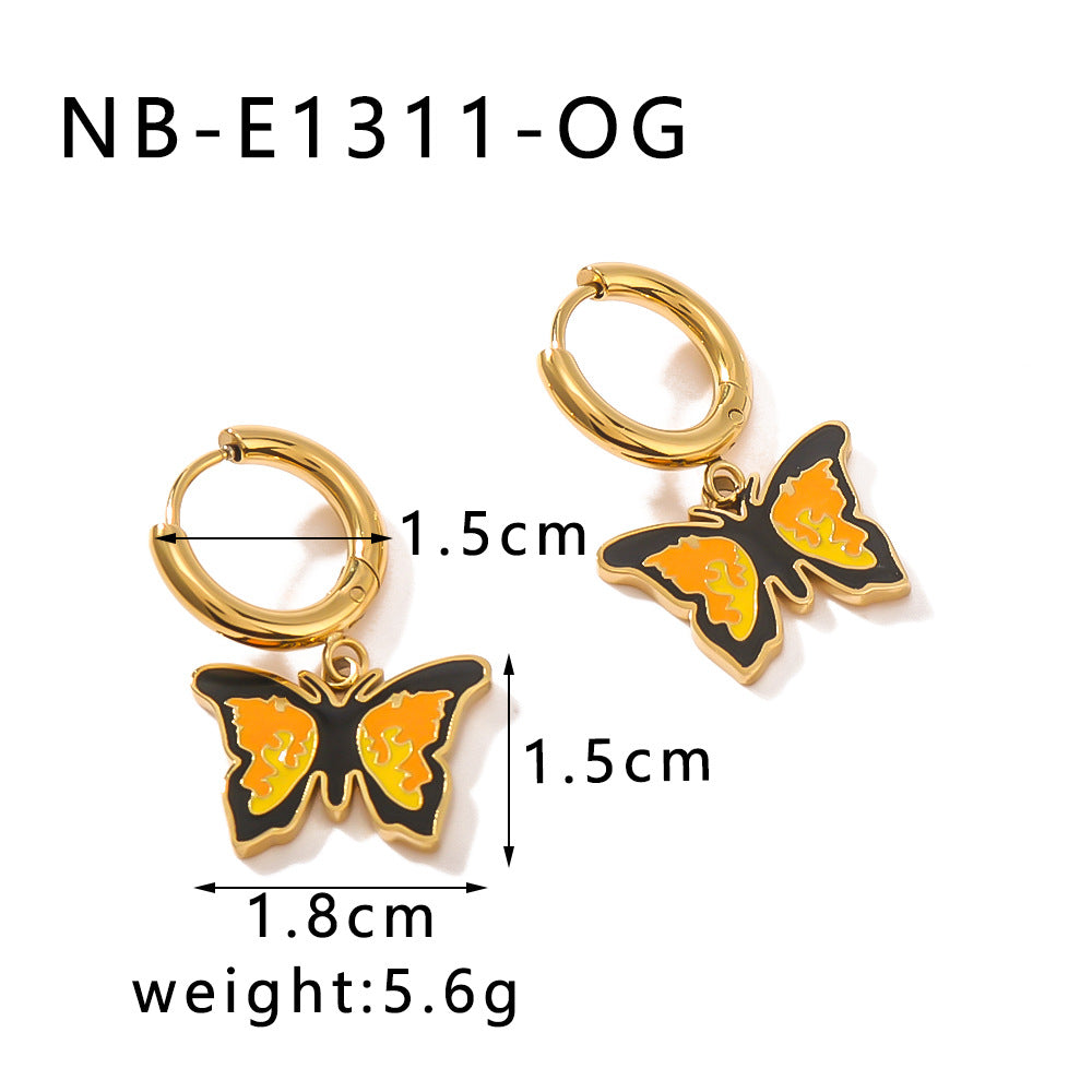 Wholesale  Stainless Steel Butterfly Ear Ring  Earrings