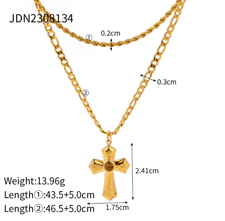 Wholesale Stainless Steel Necklace Clavicle Chain 18K Gold Plated Necklace ACC-NE-JD004