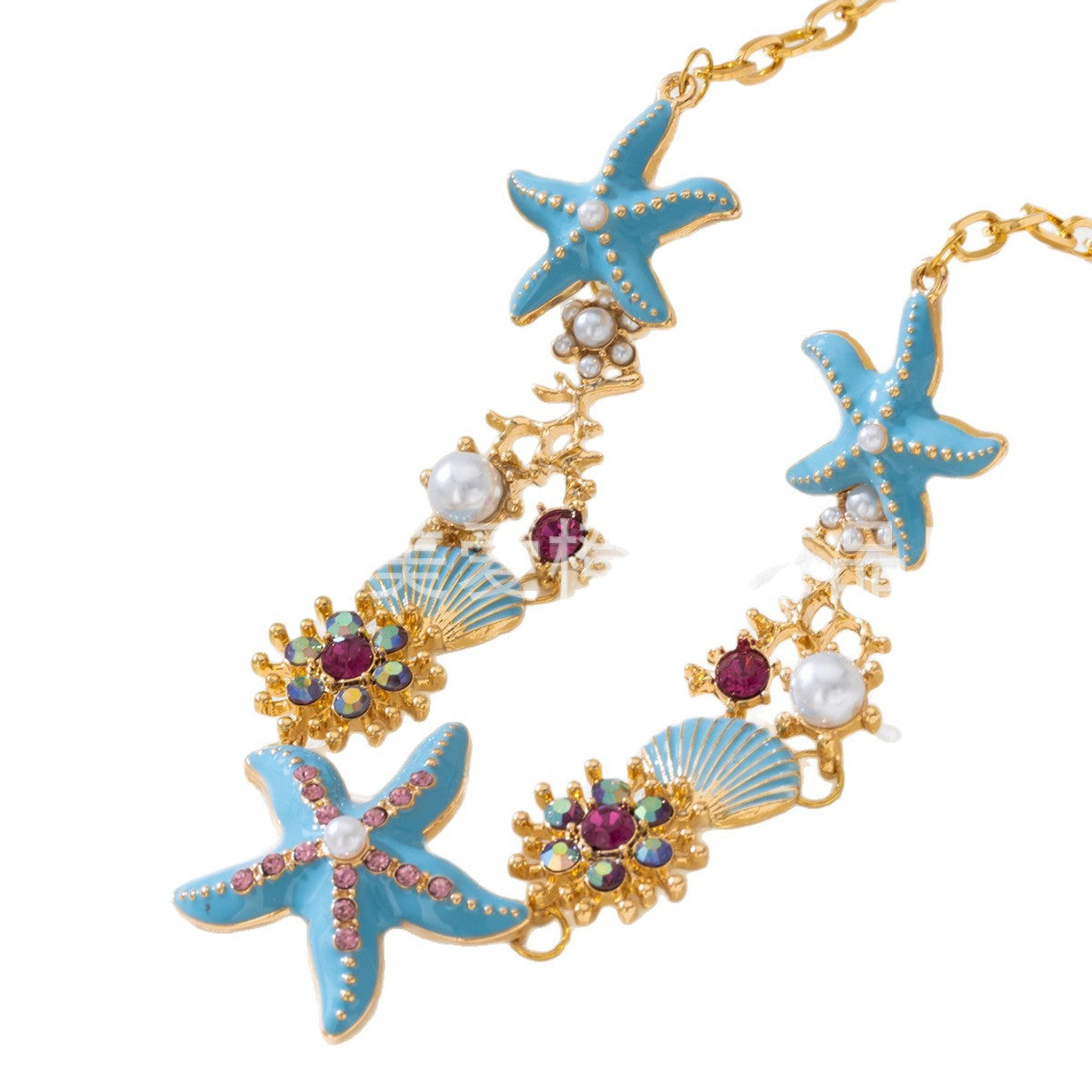 Wholesale Shell Necklace Light Luxury NicheBeach Vacation Style Fashion Personality Colorful Starfish Choker Collarbone Chain for Women