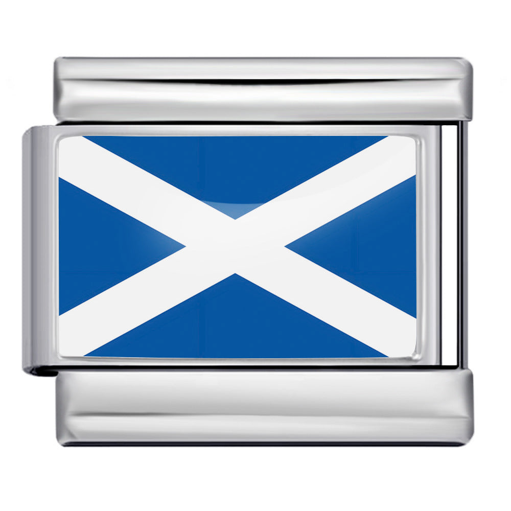 Wholesale 9mm Italian Charm Starter Bracelets DIY Flag Series Stainless Steel Composable Bracelet